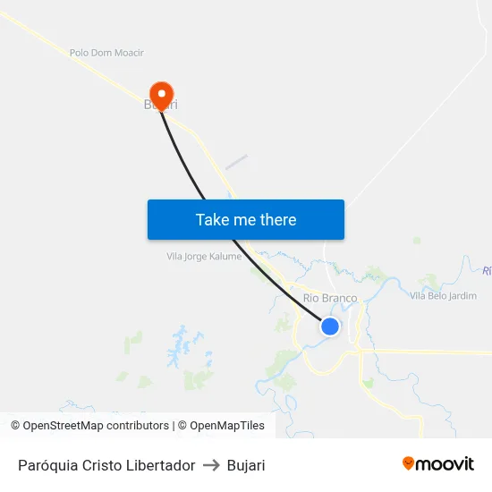 Paróquia Cristo Libertador to Bujari map