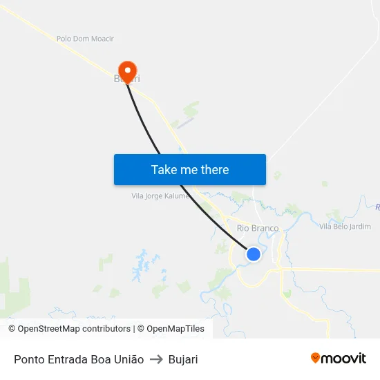 Ponto Entrada Boa União to Bujari map