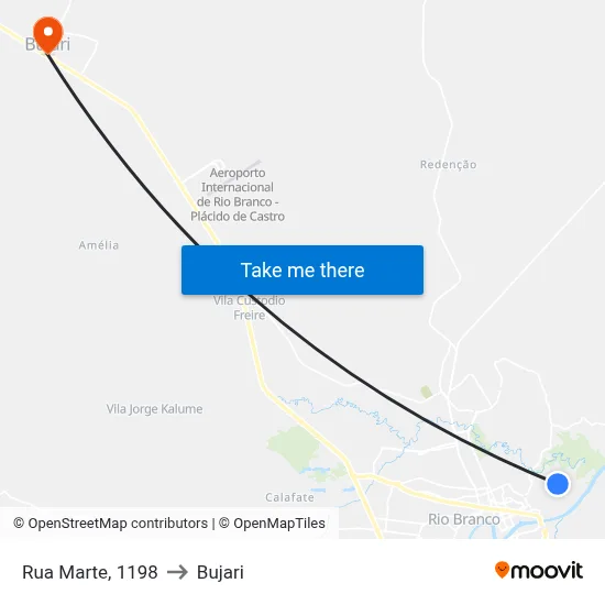 Rua Marte, 1198 to Bujari map