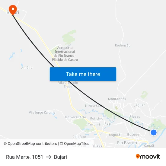 Rua Marte, 1051 to Bujari map