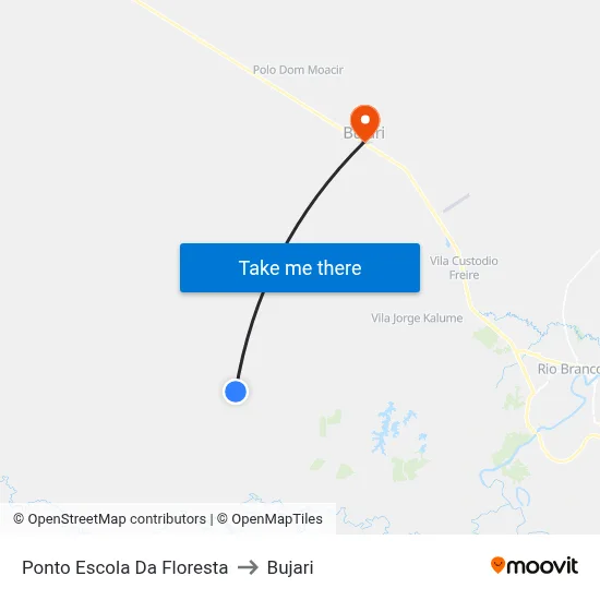 Ponto Escola Da Floresta to Bujari map