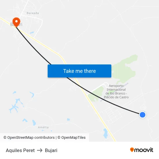 Aquiles Peret to Bujari map