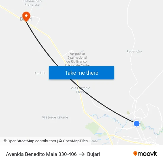 Avenida Benedito Maia 330-406 to Bujari map