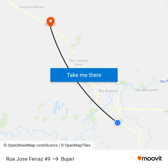 Rua Jose Ferraz 49 to Bujari map