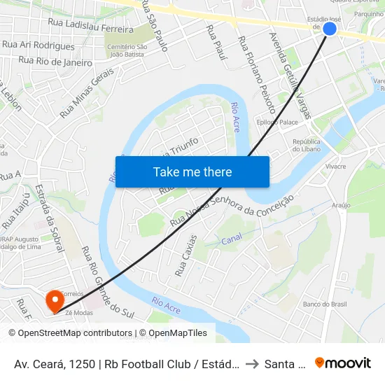 Av. Ceará, 1250 | Rb Football Club / Estádio José De Melo to Santa Casa map