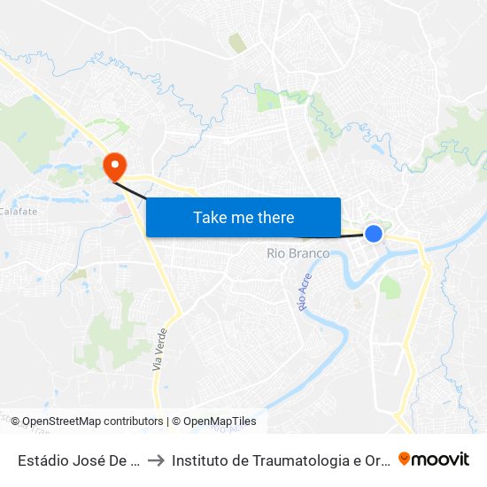 Estádio José De Melo to Instituto de Traumatologia e Ortopedia map