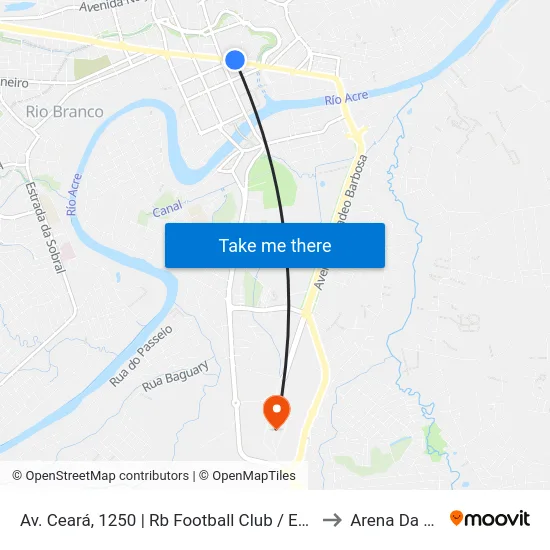 Av. Ceará, 1250 | Rb Football Club / Estádio José De Melo to Arena Da Floresta map