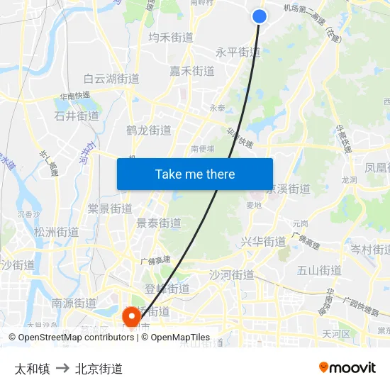 太和镇 to 北京街道 map