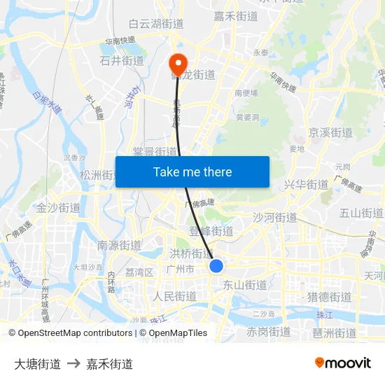 大塘街道 to 嘉禾街道 map