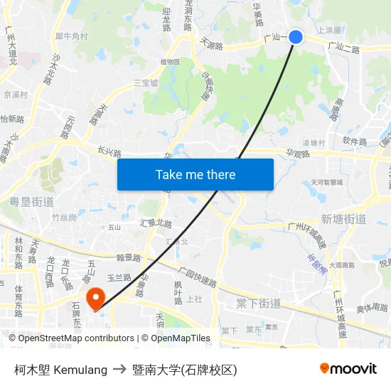 柯木塱 Kemulang to 暨南大学(石牌校区) map