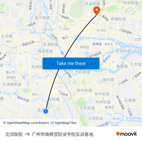 北滘医院 to 广州华南商贸职业学院实训基地 map