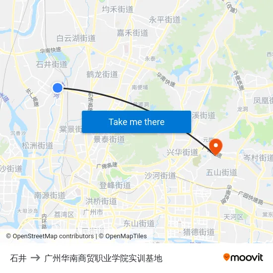 石井 to 广州华南商贸职业学院实训基地 map