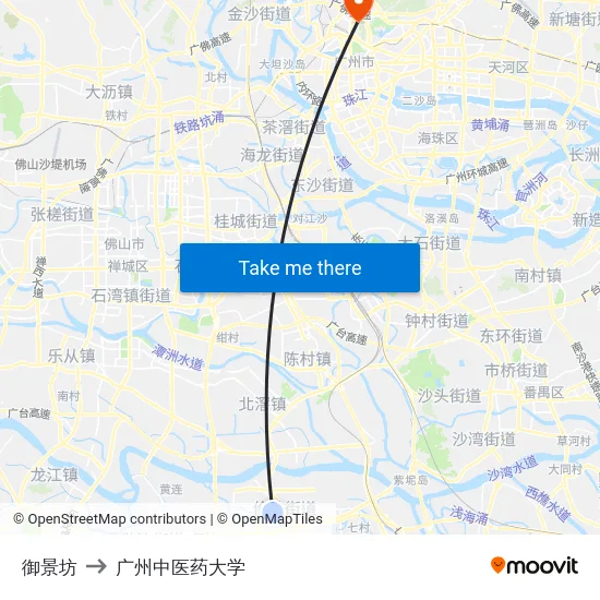 御景坊 to 广州中医药大学 map