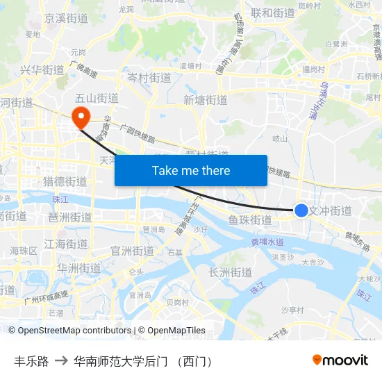 丰乐路 to 华南师范大学后门 （西门） map