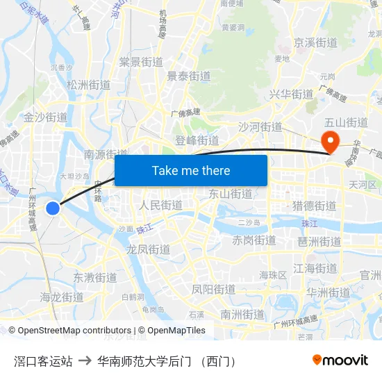 滘口客运站 to 华南师范大学后门 （西门） map