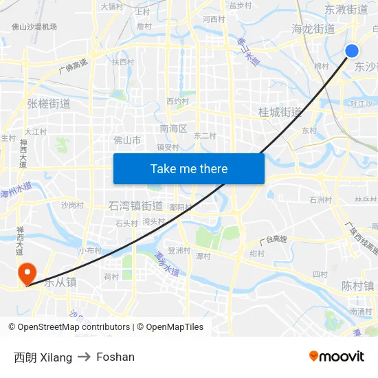 西朗 Xilang to Foshan map