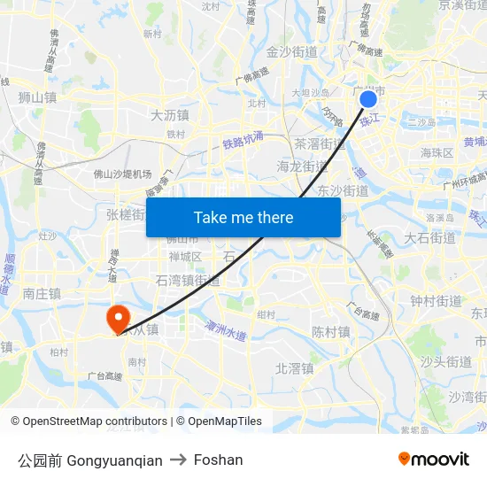 公园前 Gongyuanqian to Foshan map