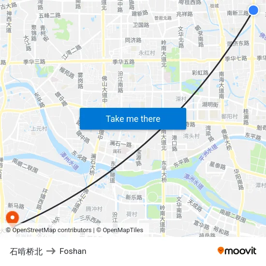 石啃桥北 to Foshan map