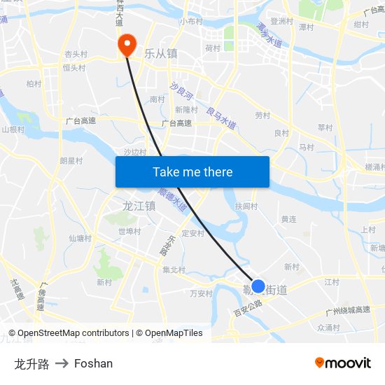 龙升路 to Foshan map