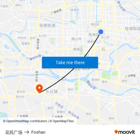 花苑广场 to Foshan map