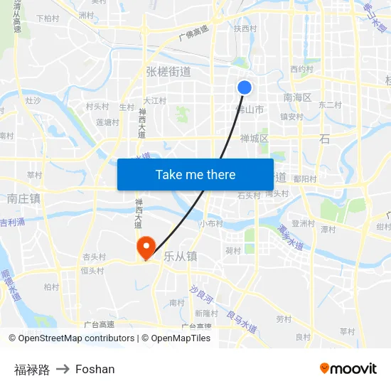 Fulu Road to Foshan map