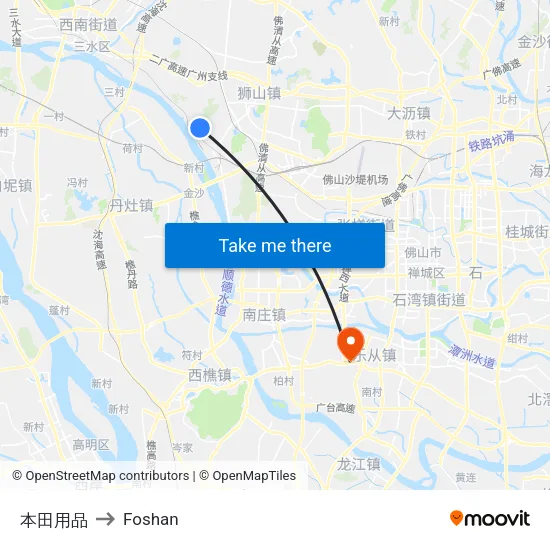 Honda Accessories to Foshan map