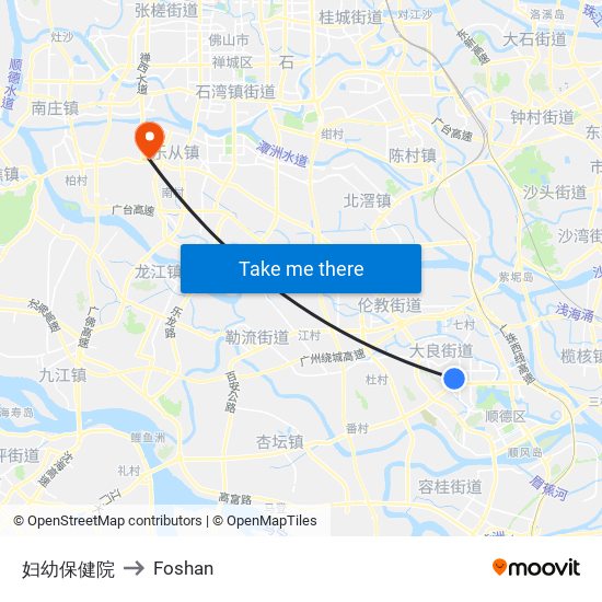 妇幼保健院 to Foshan map