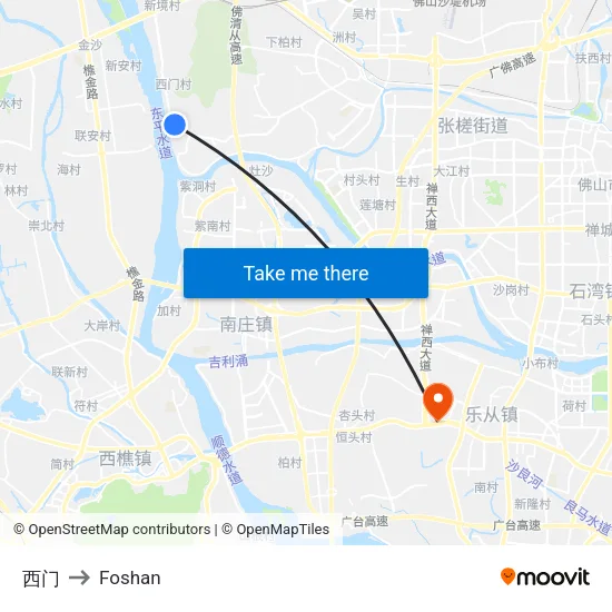West Gate to Foshan map