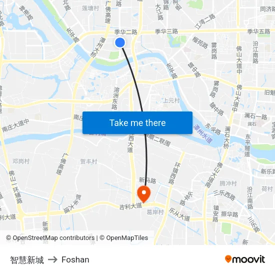 Smart New City to Foshan map