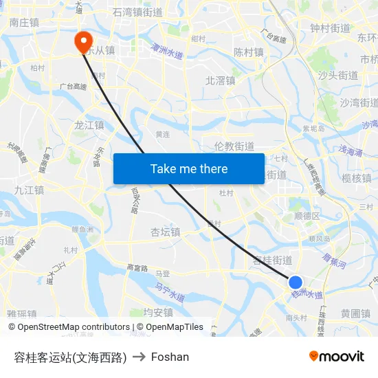 容桂客运站(文海西路) to Foshan map