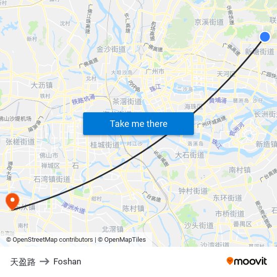 天盈路 to Foshan map