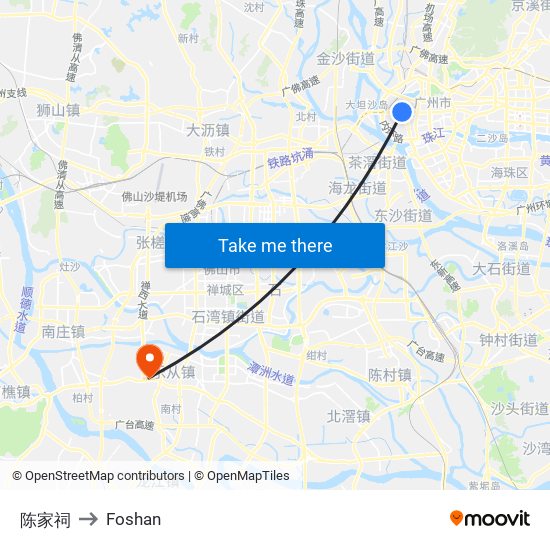 陈家祠 to Foshan map