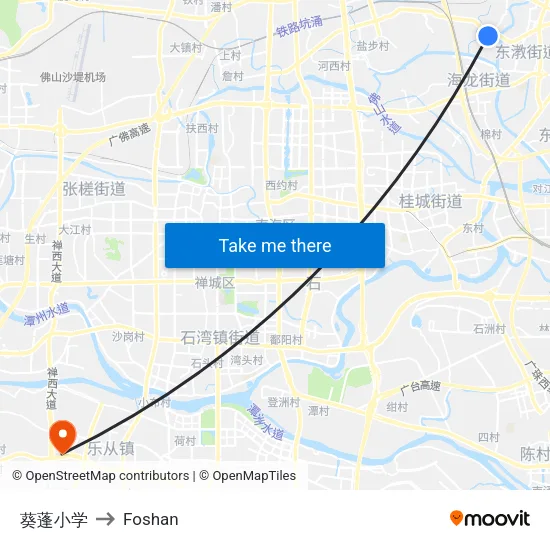 Kuipeng Primary School to Foshan map