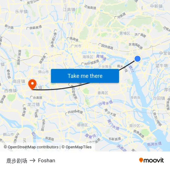 Lubu Theater to Foshan map