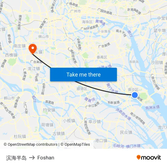 滨海半岛 to Foshan map