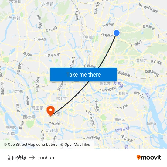 Breeding Pig Farm to Foshan map