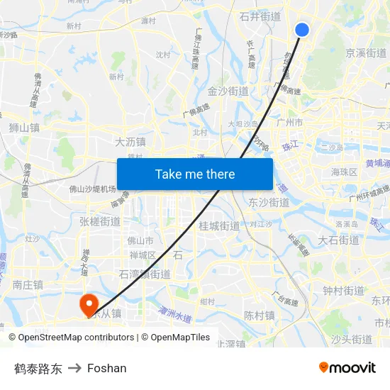 Hetai Road East to Foshan map