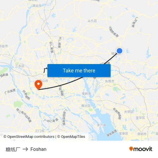 Sugar Paper Factory to Foshan map
