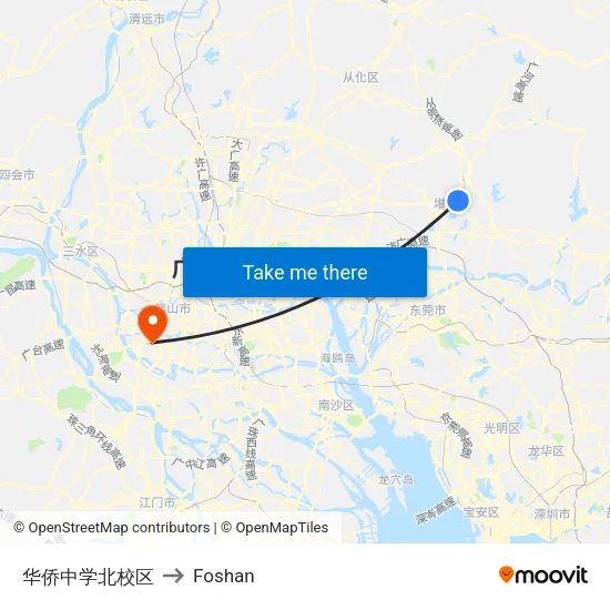 Overseas Chinese School North Campus to Foshan map