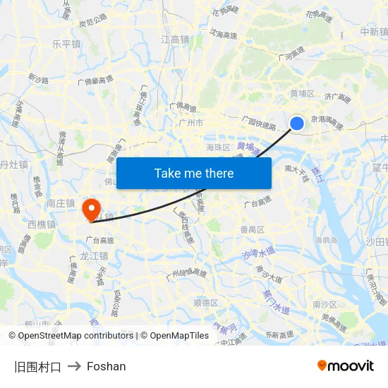 Old Wall Village Entrance to Foshan map