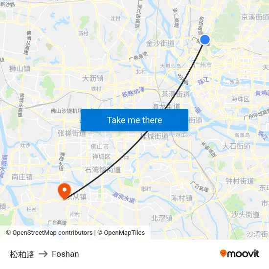 Pine Tree Road to Foshan map