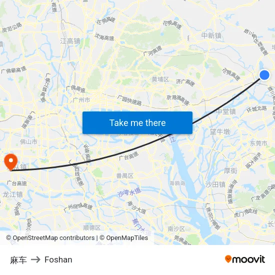 Mache to Foshan map