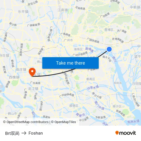 BRT Shuanggang to Foshan map