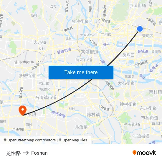 Longyi Road to Foshan map