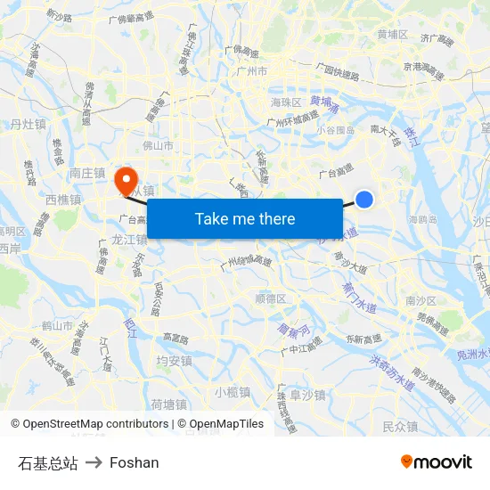 石基总站 to Foshan map