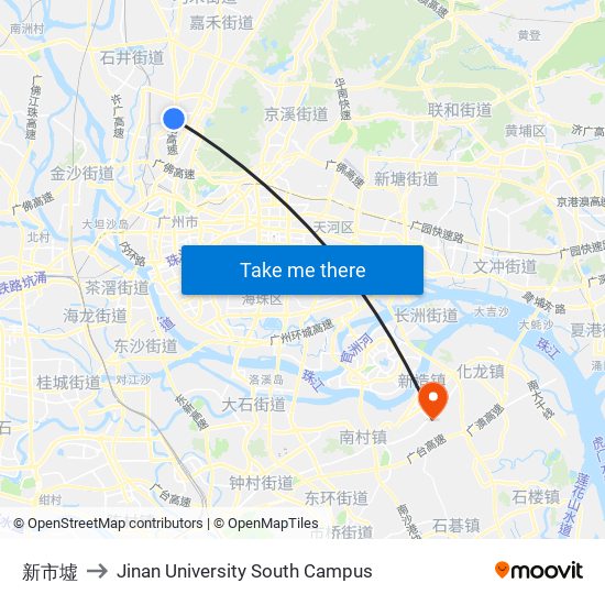 新市墟 to Jinan University South Campus map