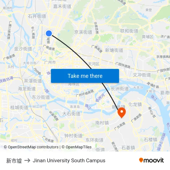 新市墟 to Jinan University South Campus map