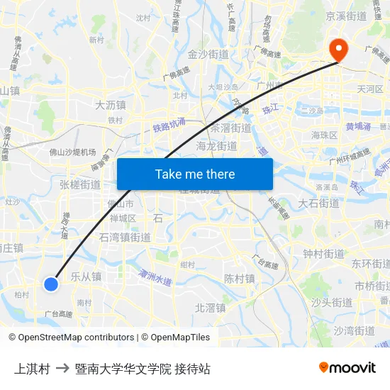 上淇村 to 暨南大学华文学院 接待站 map