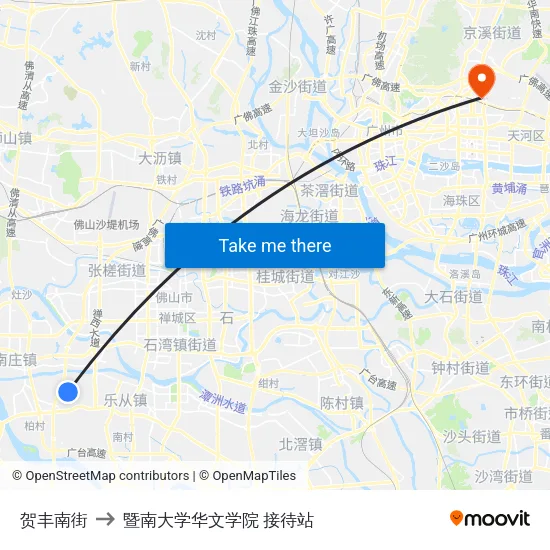 贺丰南街 to 暨南大学华文学院 接待站 map