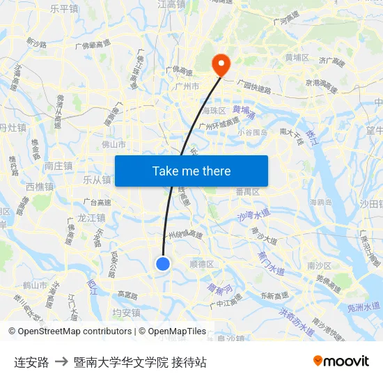 连安路 to 暨南大学华文学院 接待站 map